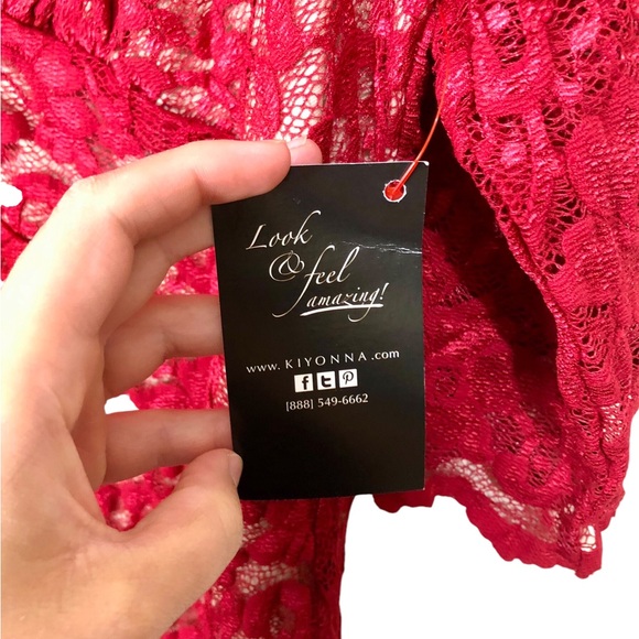 Kiyonna Mademoiselle Lace Cocktail Dress in Pinot Noir Size 18-20 - Picture 6 of 8